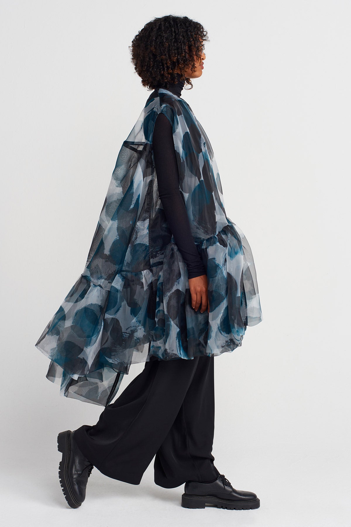 Desenli Organze Oversize Bluz-K251011027