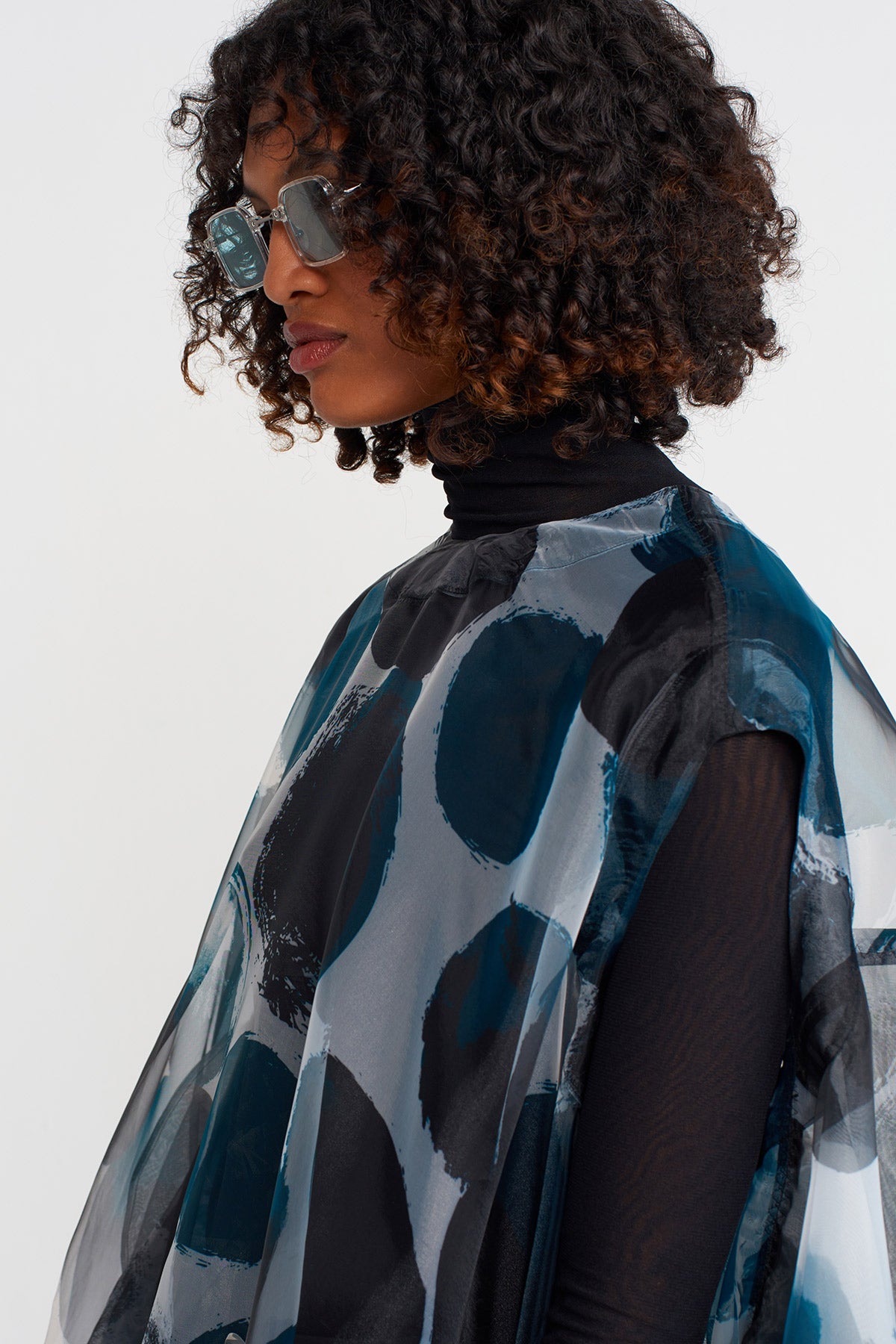 Desenli Organze Oversize Bluz-K251011027