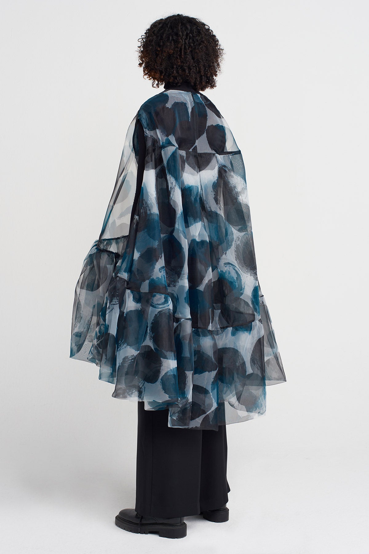 Desenli Organze Oversize Bluz-K251011027