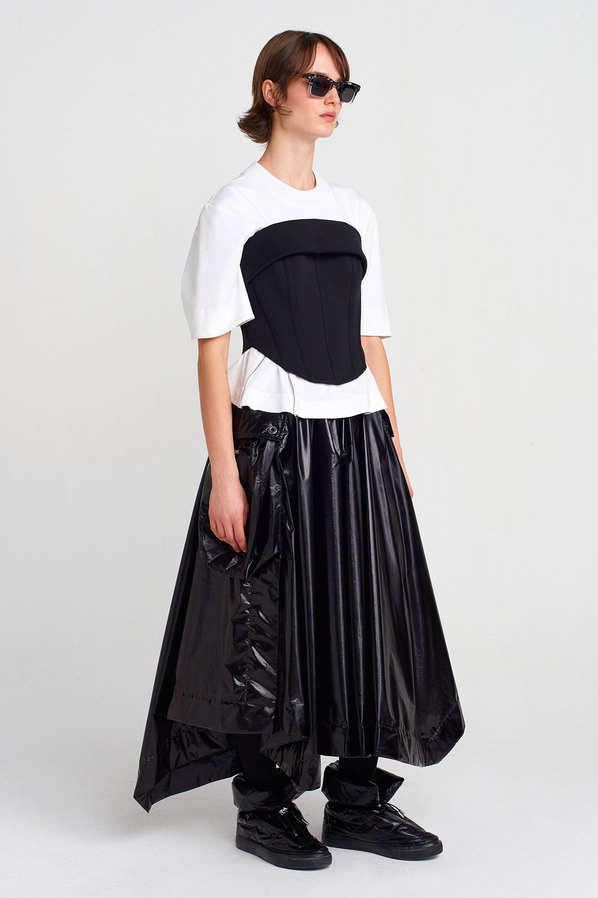 Siyah Straplez Korse Büstiyer-K251011038