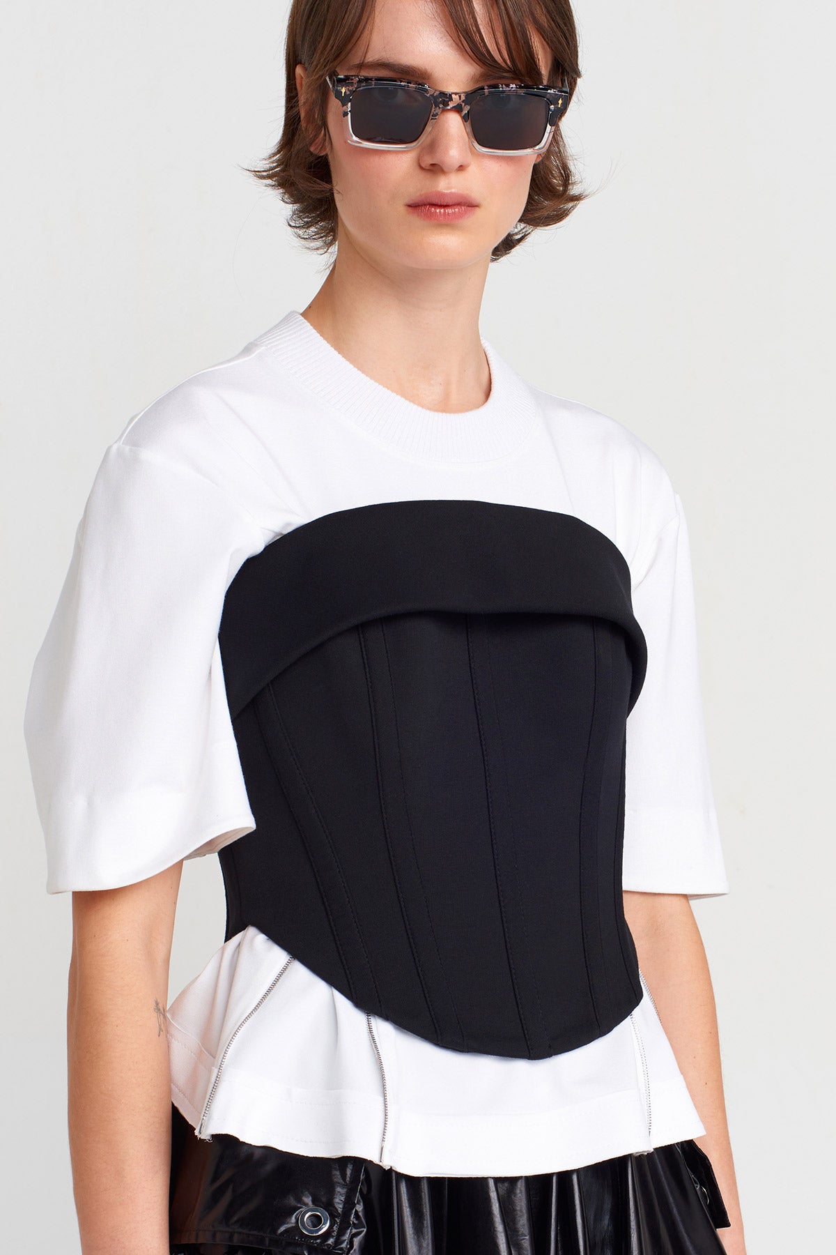 Siyah Straplez Korse Büstiyer-K251011038