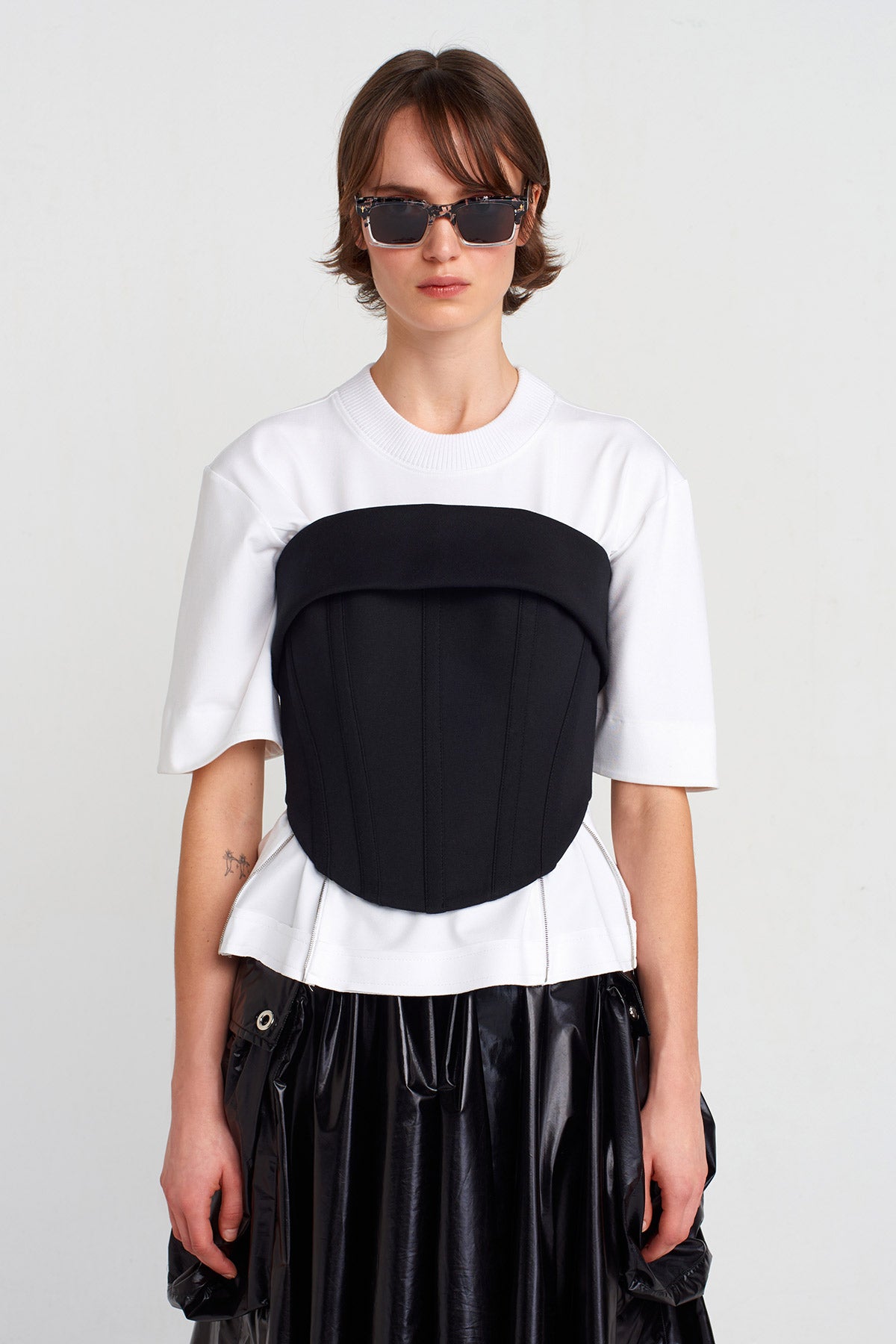 Siyah Straplez Korse Büstiyer-K251011038