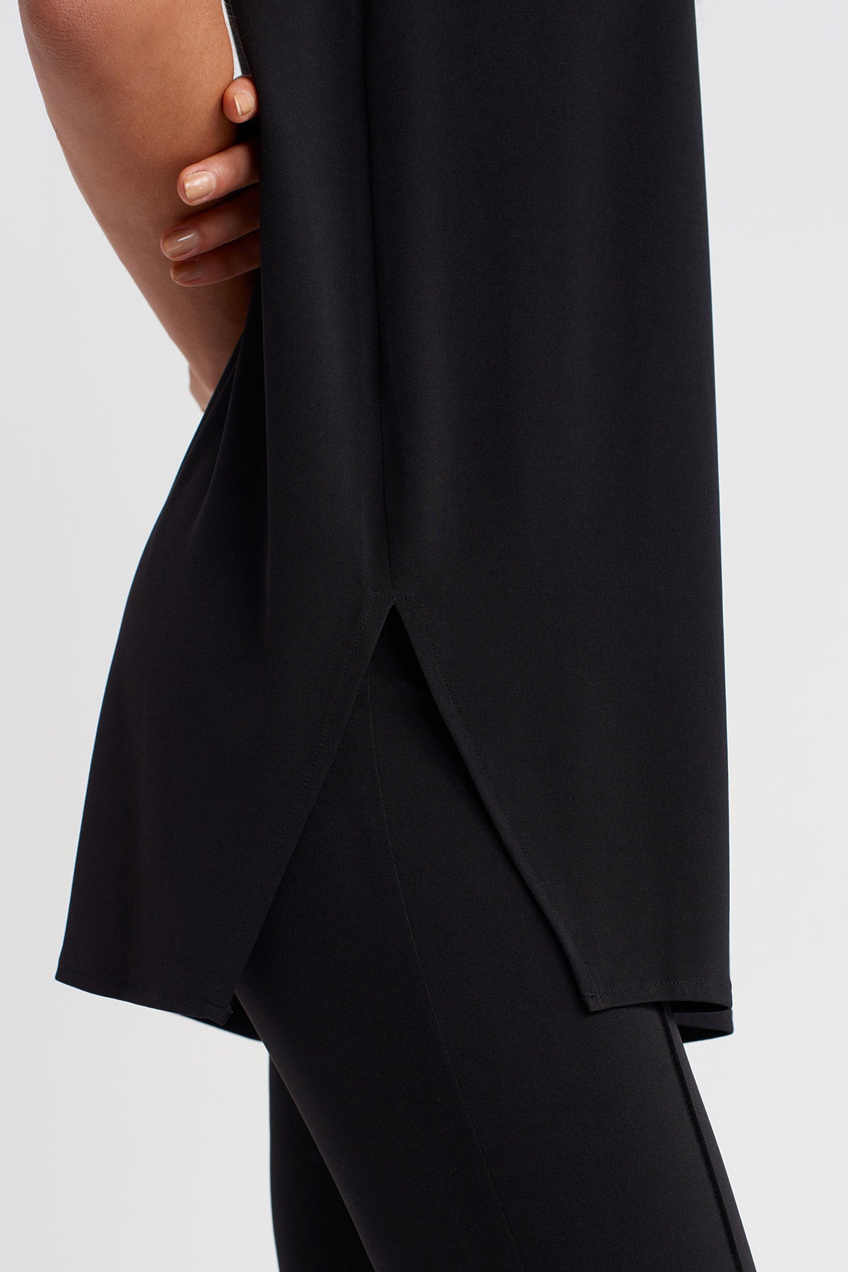 Siyah Kolsuz, Basıc Jarse T-shirt-K251011134