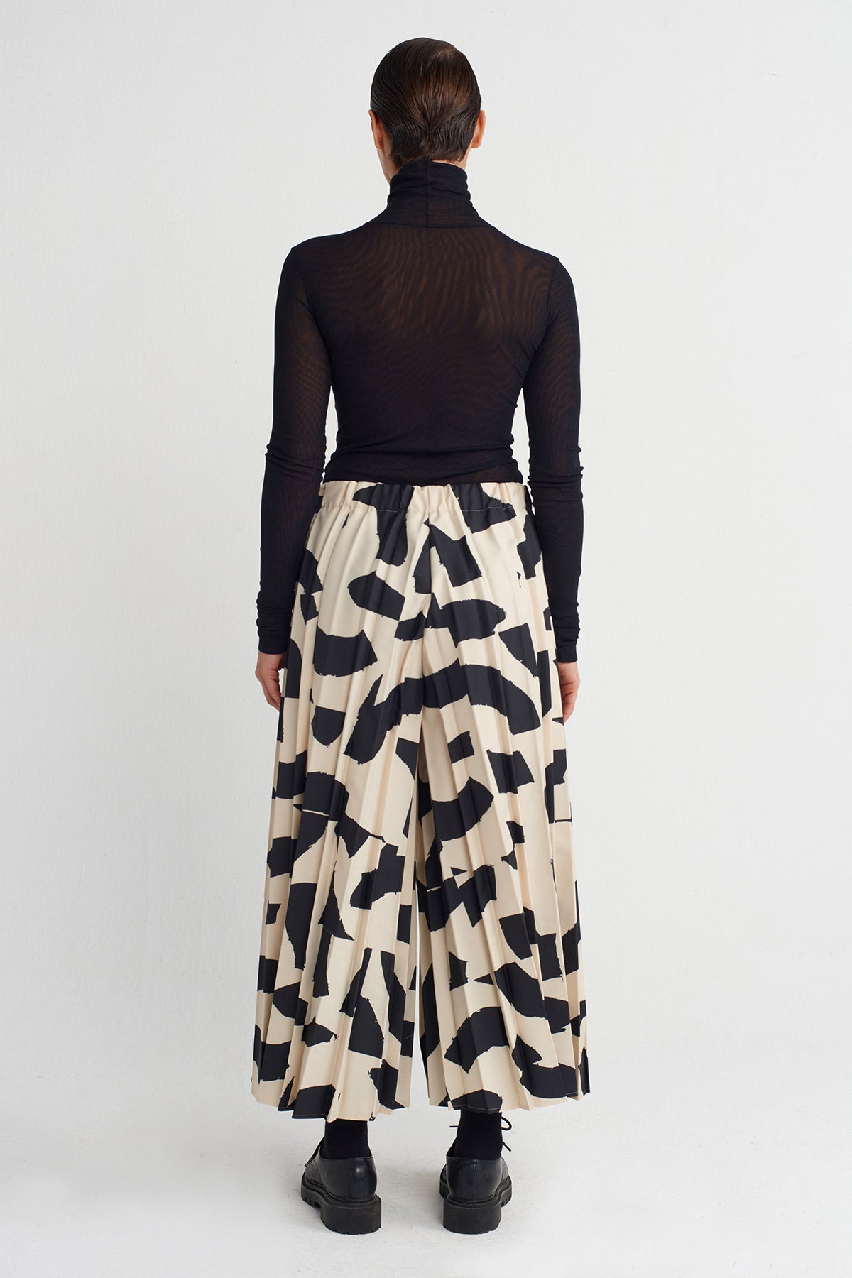 Baskılı Desenli Pileli Pantolon-K253013007