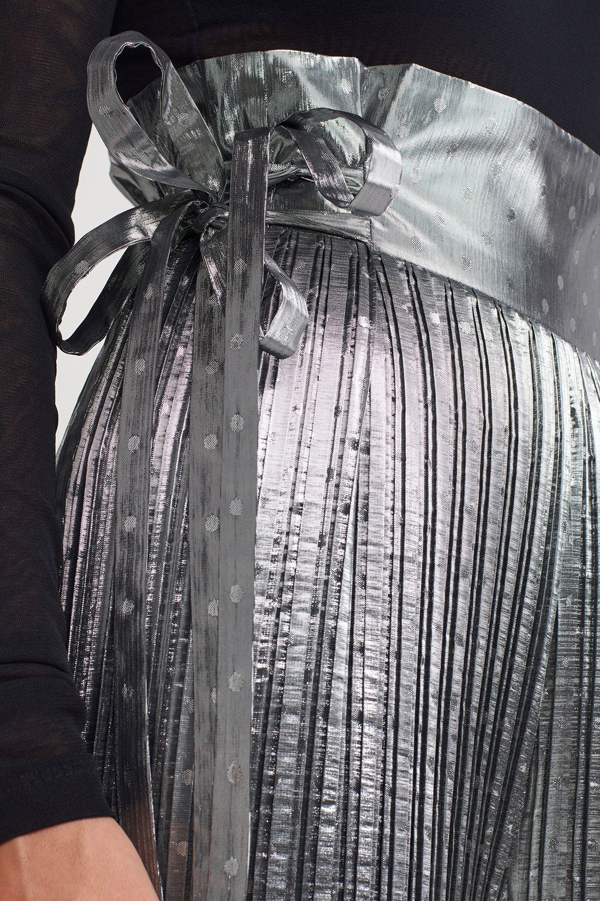 Gümüş Yüksek Bel Plise Pantolon-K253013010