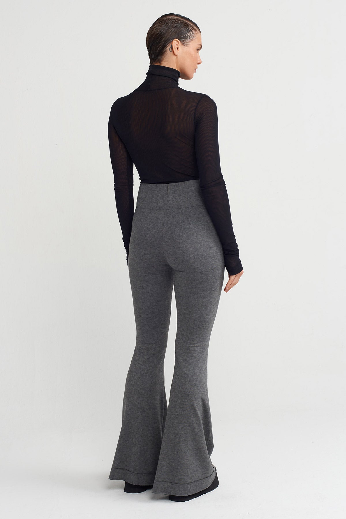 Gri Melanj İspanyol Paça Rahat Pantolon -K253013012