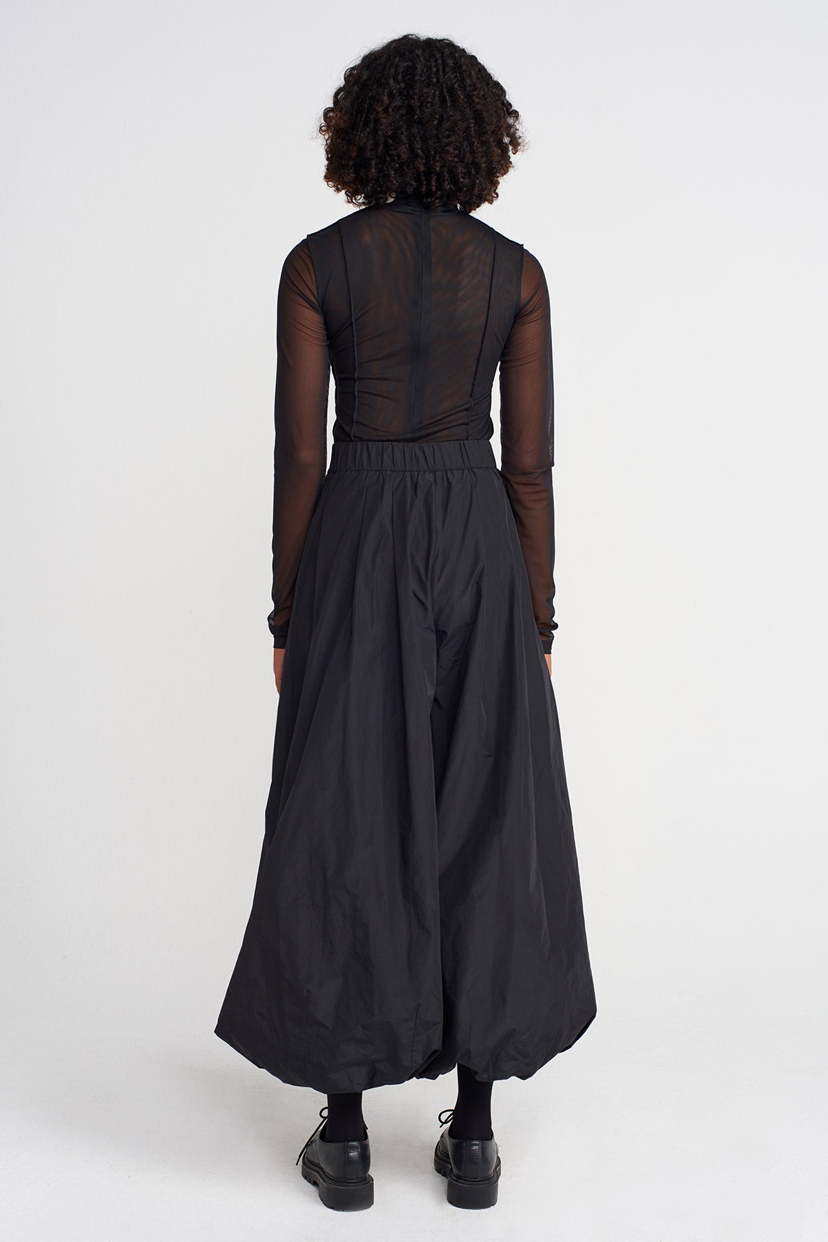 Siyah Tafta Balon Pantolon-K253013016