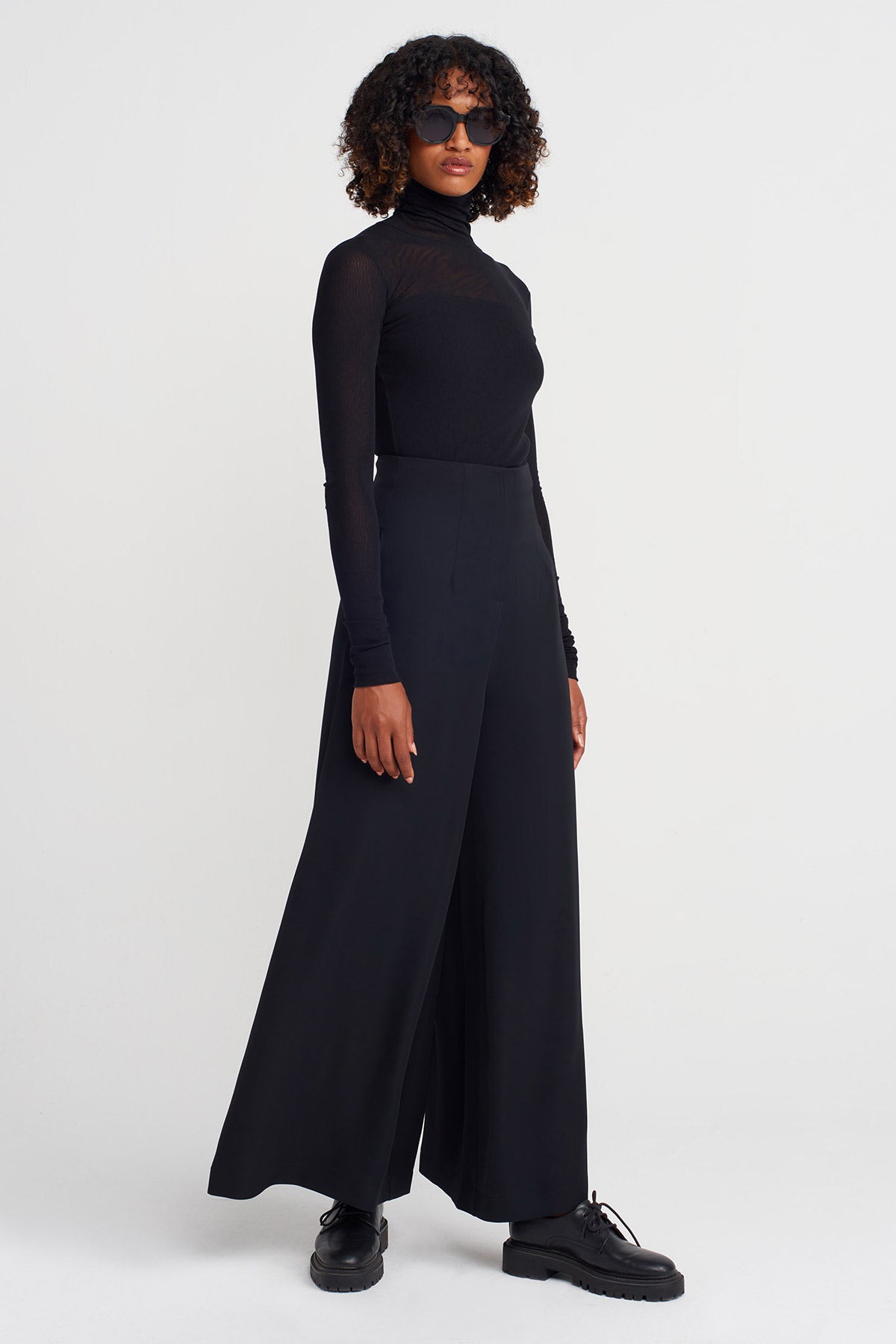 Black High Waist Stylish Pants-K253013019