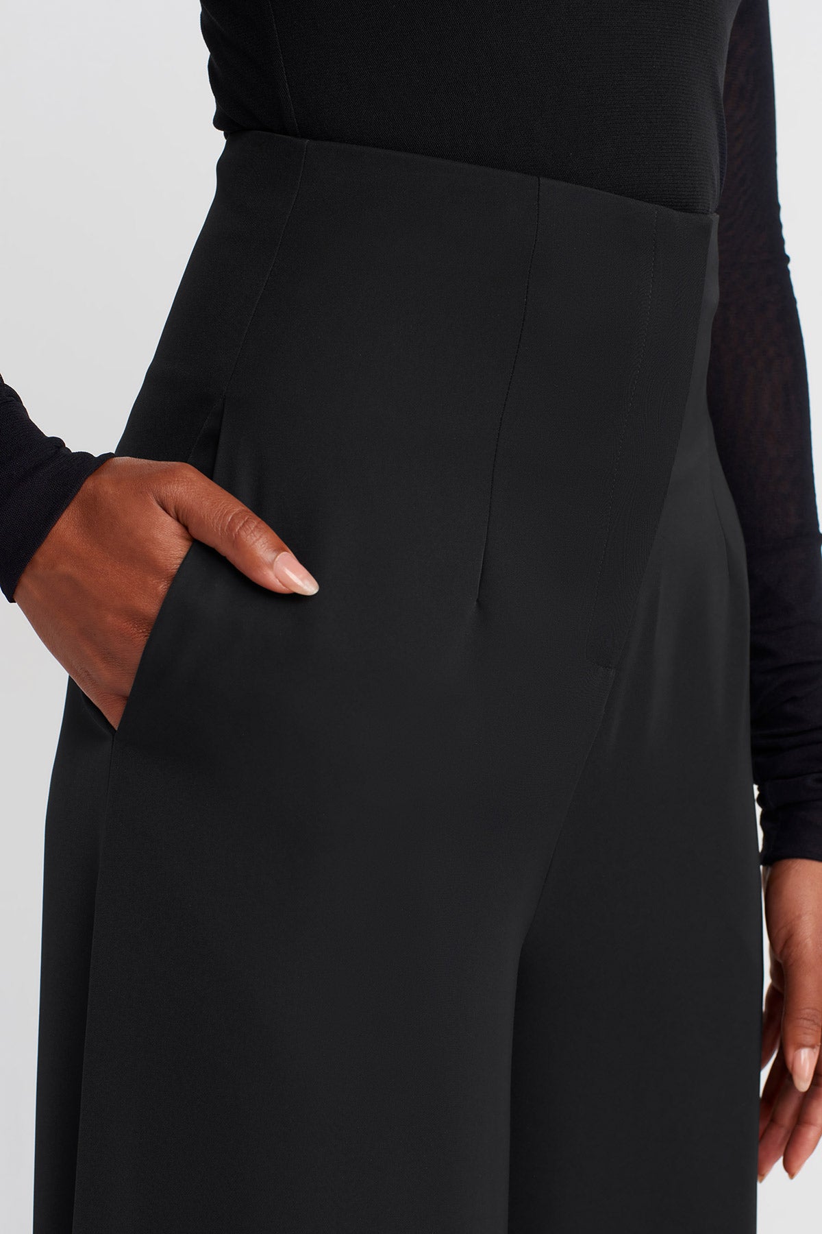 Siyah Yüksek Bel Şık Pantolon-K253013019