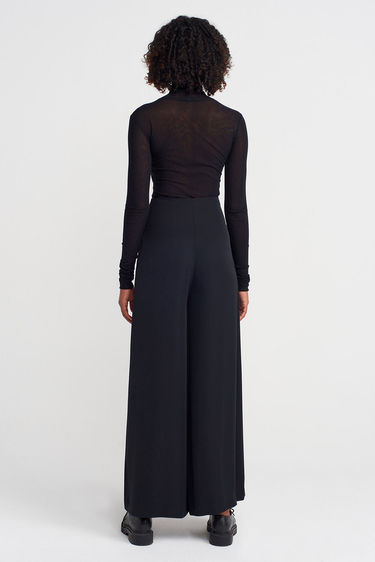 Siyah Yüksek Bel Şık Pantolon-K253013019