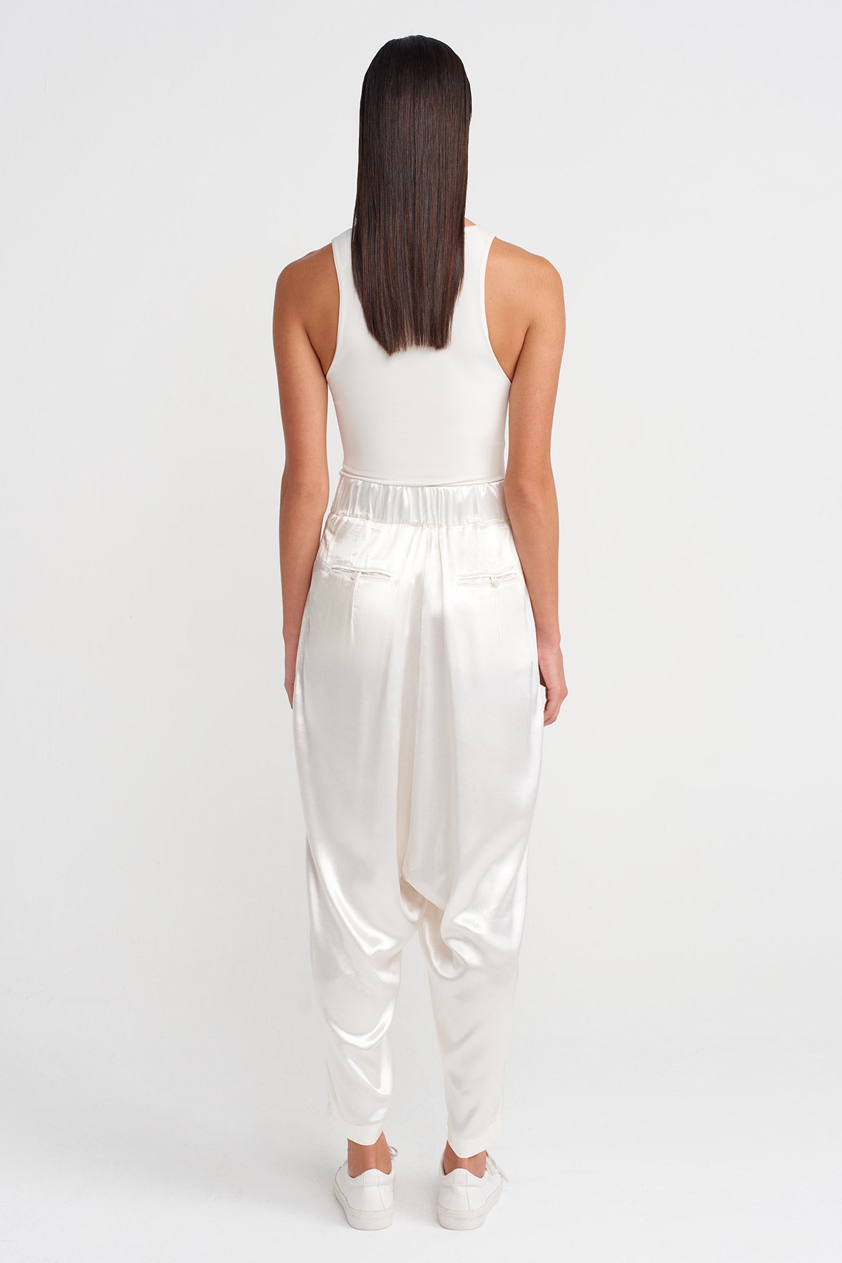 Kırık Beyaz Saten Kruvaze Şalvar-K253013063