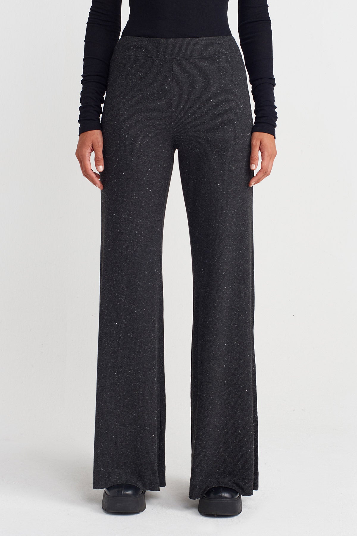 Antrasit Melanj Gümüşlü Keşkorse Pantolon-K253013070
