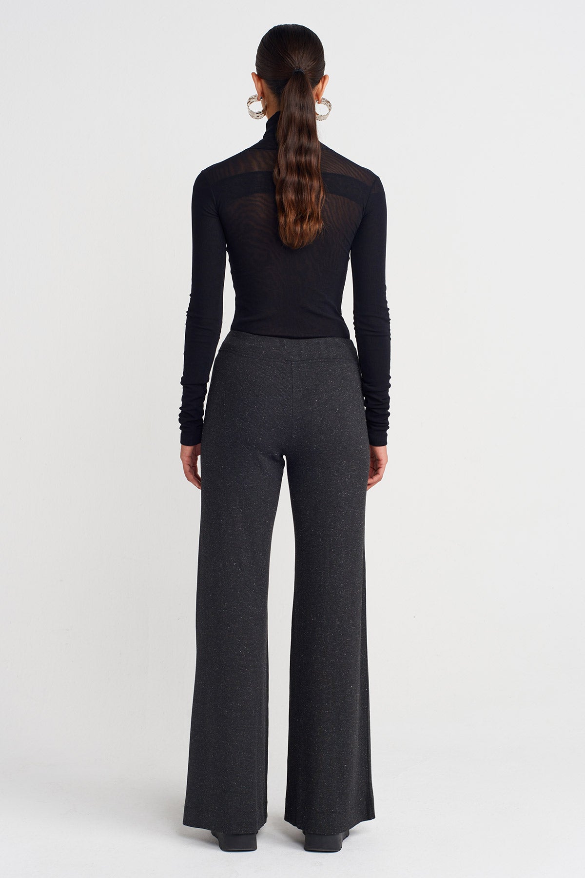 Antrasit Melanj Gümüşlü Keşkorse Pantolon-K253013070