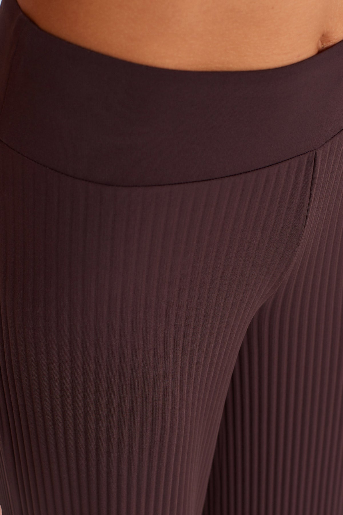 Koyu Mor Piliseli Düz Kesim Pantolon-K253013077