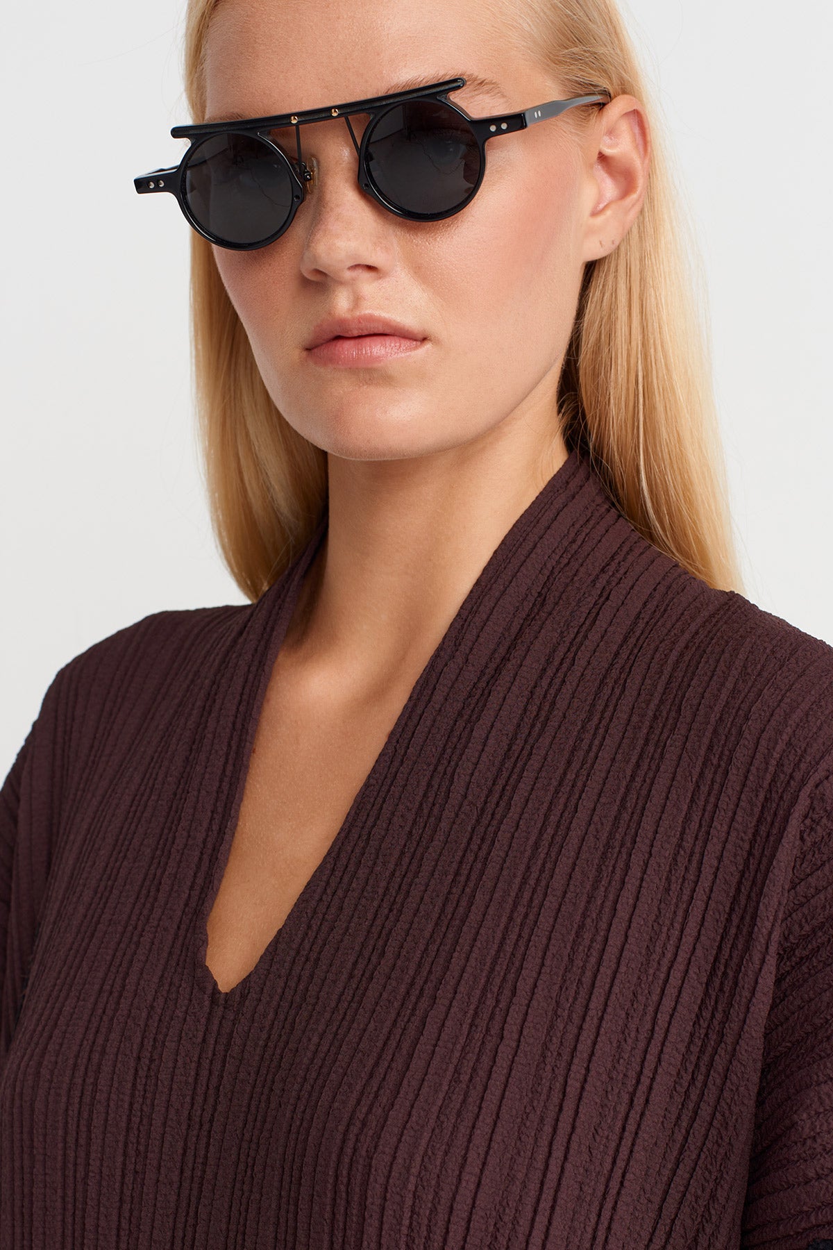 Multicolor Desenli Pliseli Uzun Elbise-K254014107