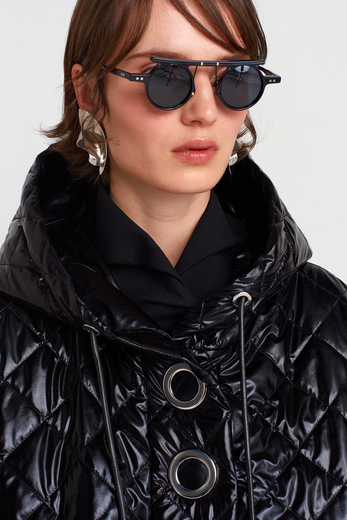 Siyah Oversize Kapitone Sweat-K255015031