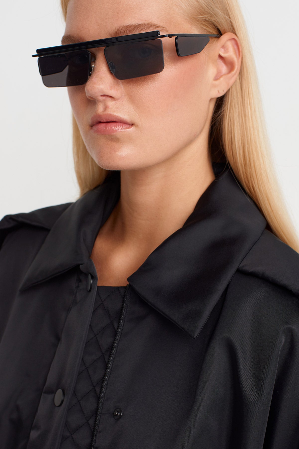 Siyah Oversize Bomber Ceket-K255015058