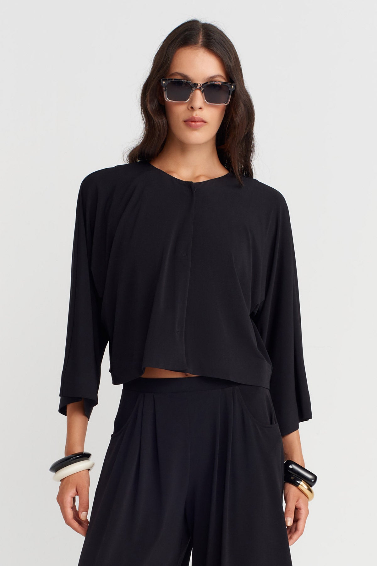 كارديجان جيرسي أسود بإغلاق سريع - K255015106