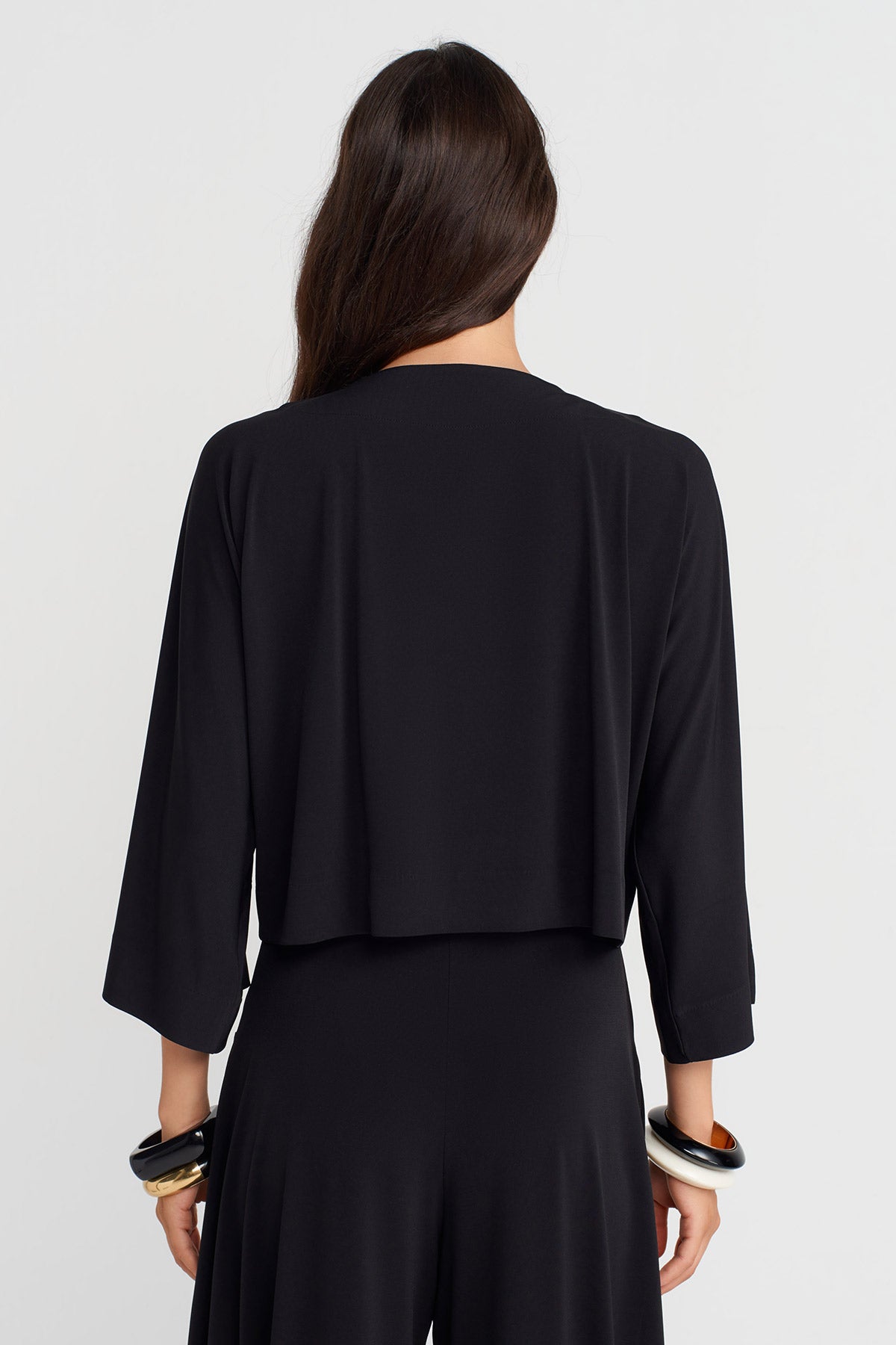 Siyah Çıtçıt Kapama Jarse Hırka-K255015106