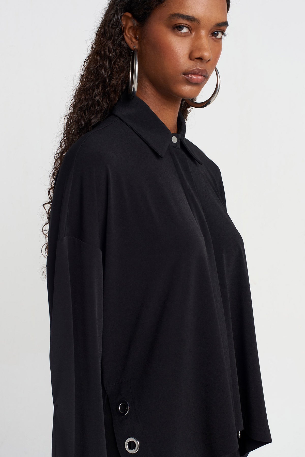 Black Bird Eyed Jersey Shirt-Y251011035
