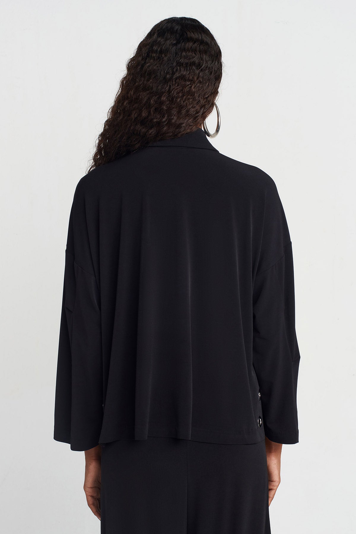 Black Bird Eyed Jersey Shirt-Y251011035
