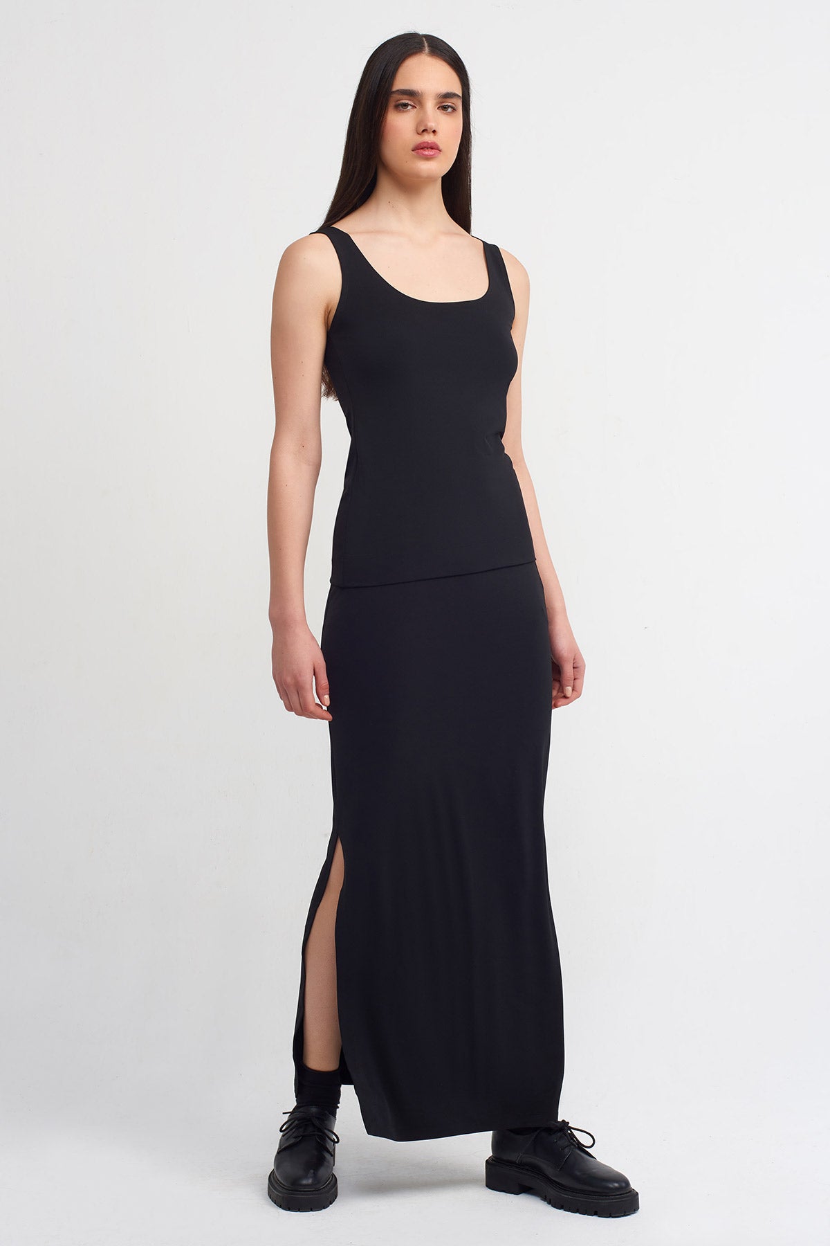 Black Jersey Tank-Y251011120