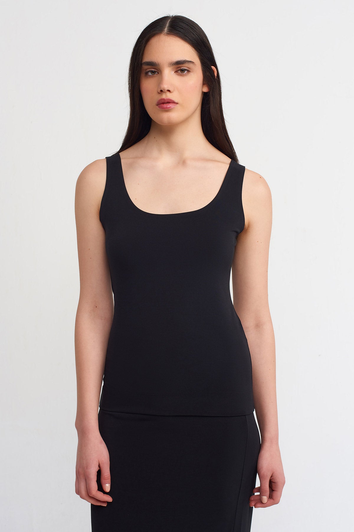 Black Jersey Tank-Y251011120