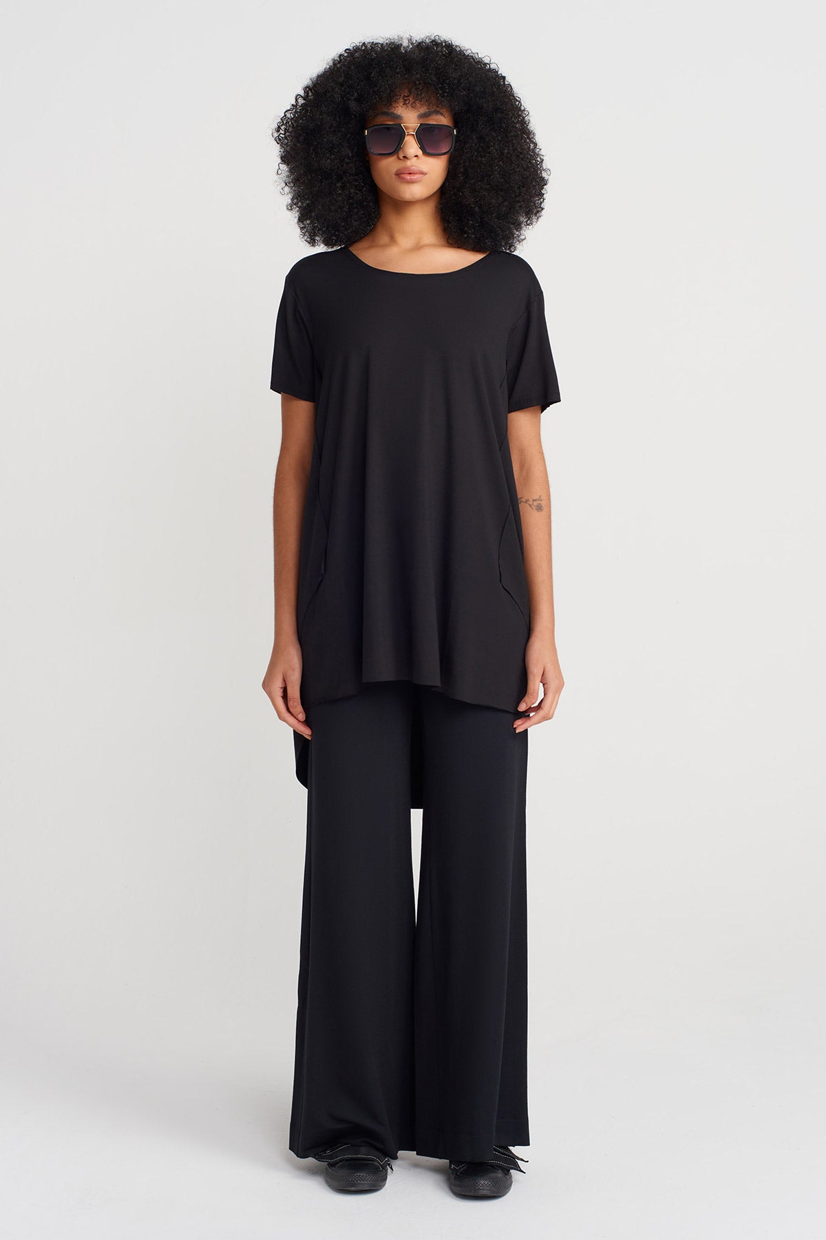 Black Short Sleeve Jersey T-shirt-Y251011142