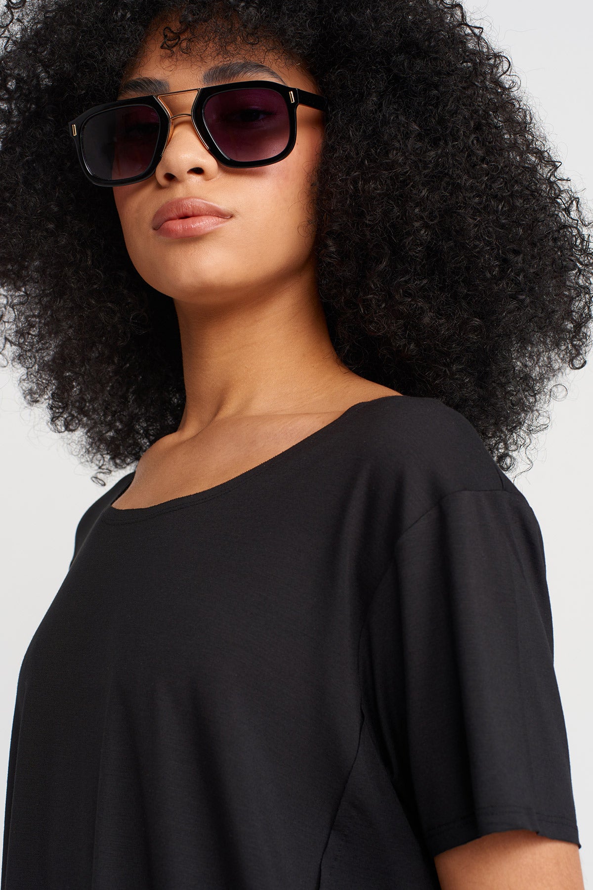 Black Short Sleeve Jersey T-shirt-Y251011142