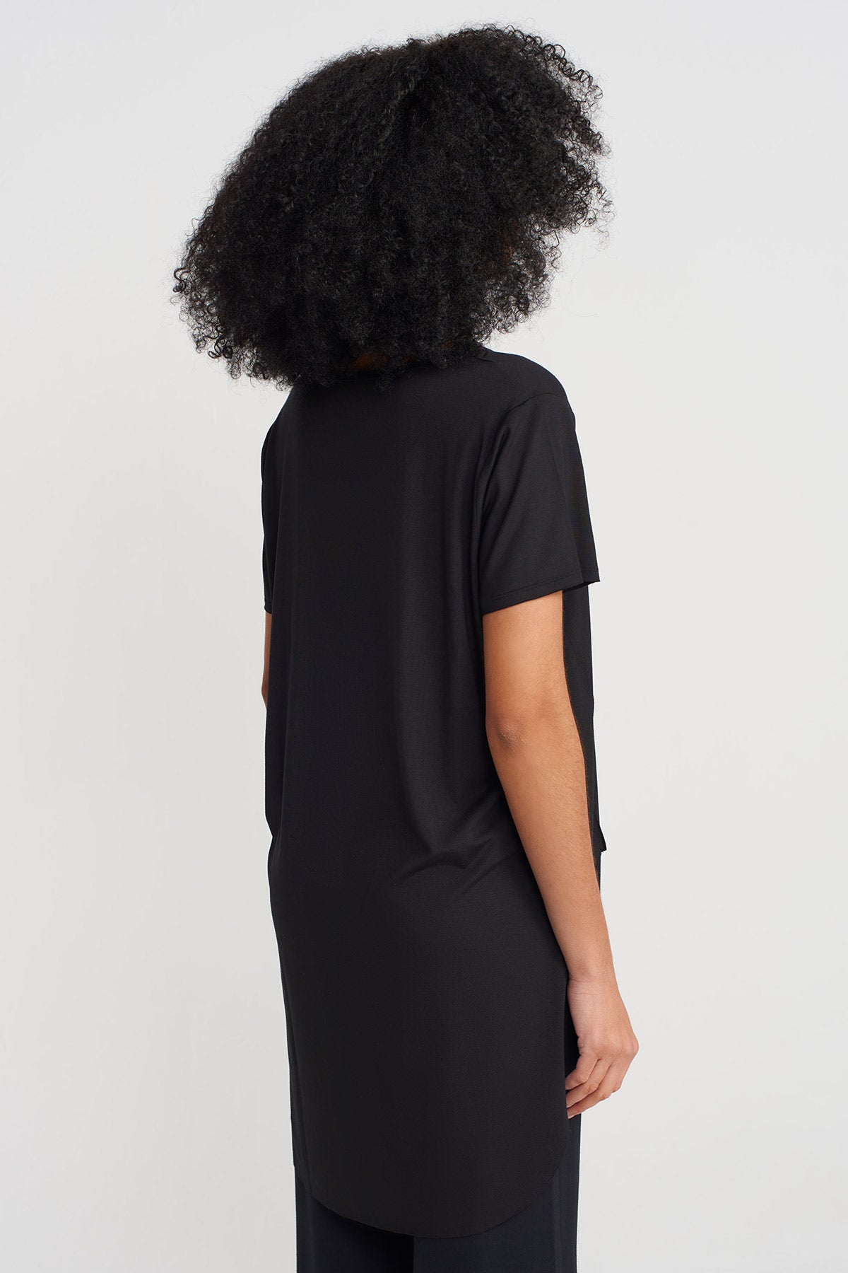 Black Short Sleeve Jersey T-shirt-Y251011142