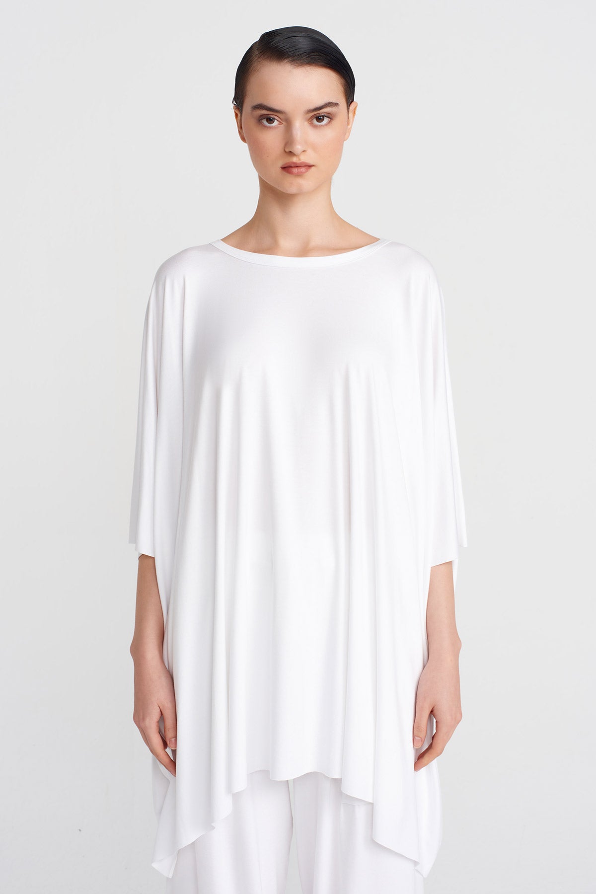Off White Wide Neck T-shirt-Y251011148
