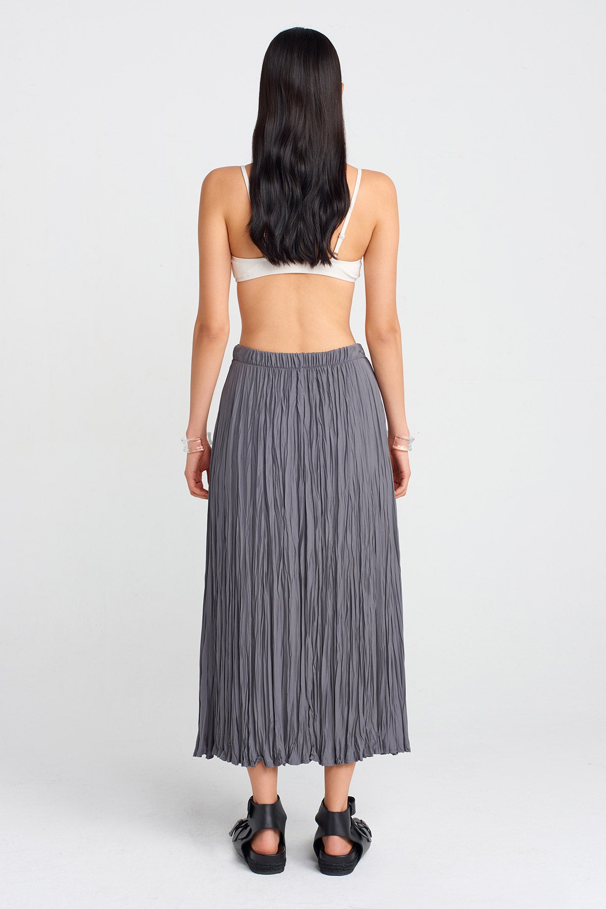 Steel Wrinkled Effect Skirt-Y252012021