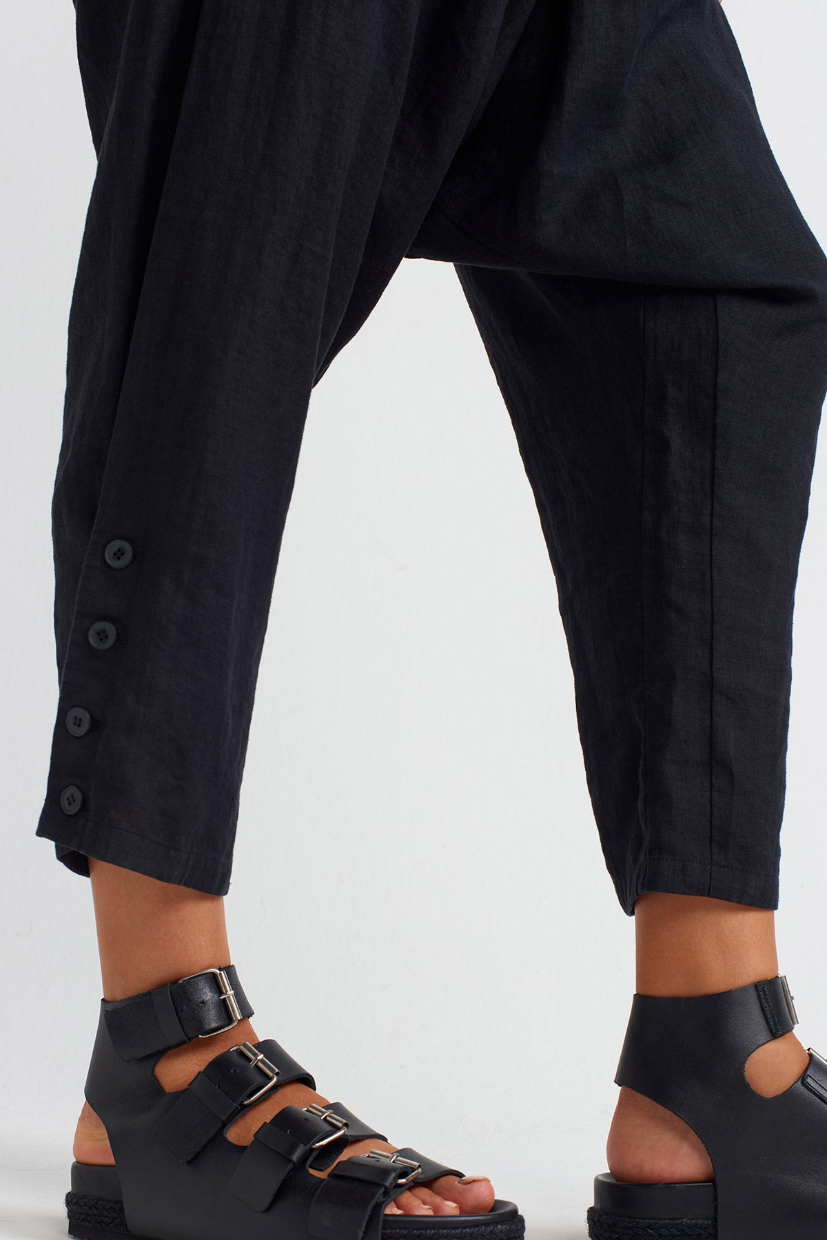 Black Linen Shalwar-Y253013044