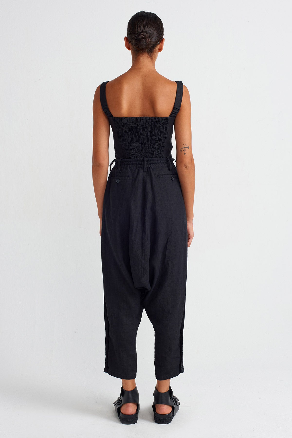 Black Linen Shalwar-Y253013044