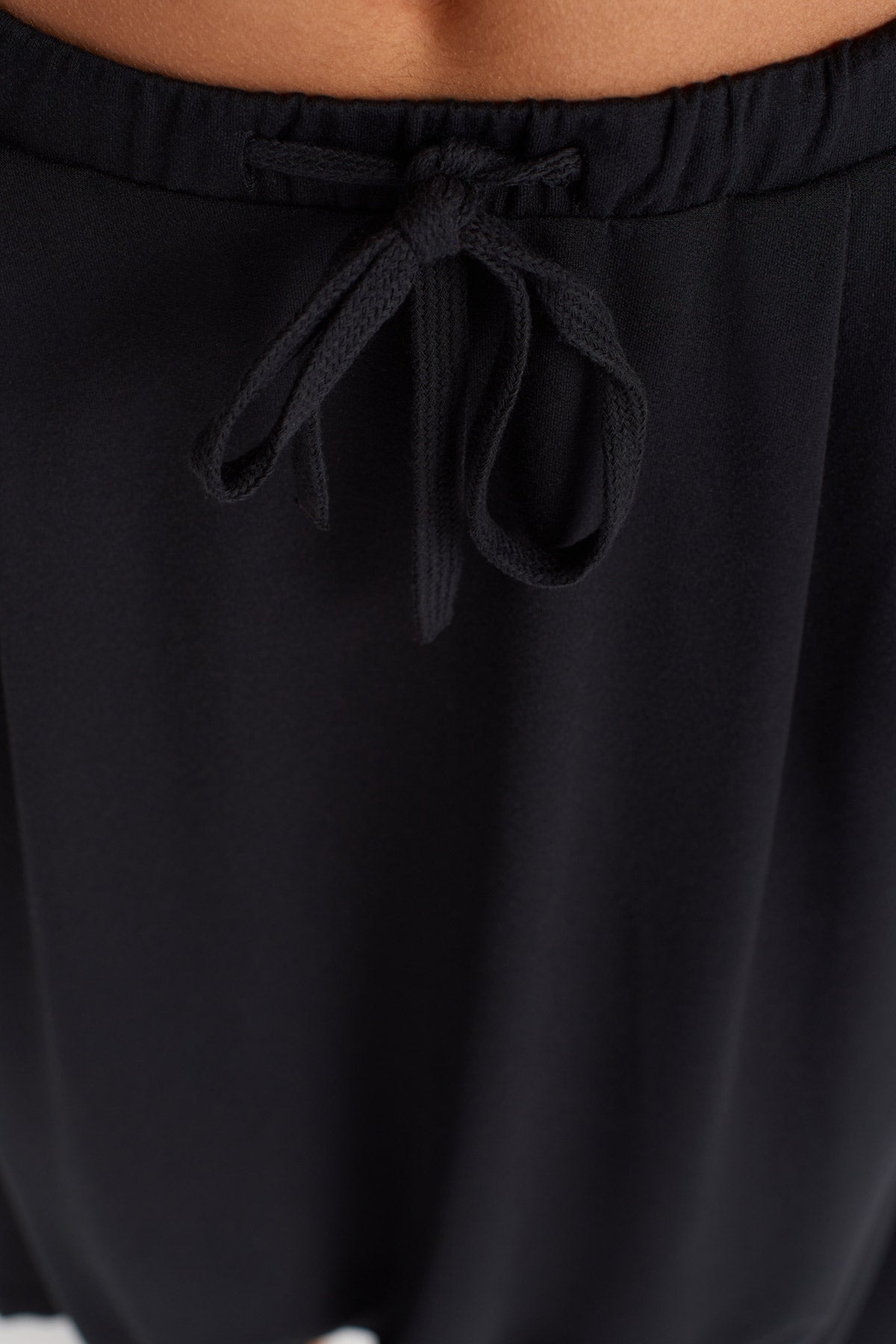 Siyah Sweat Kumaş Şalvar-Y253013089