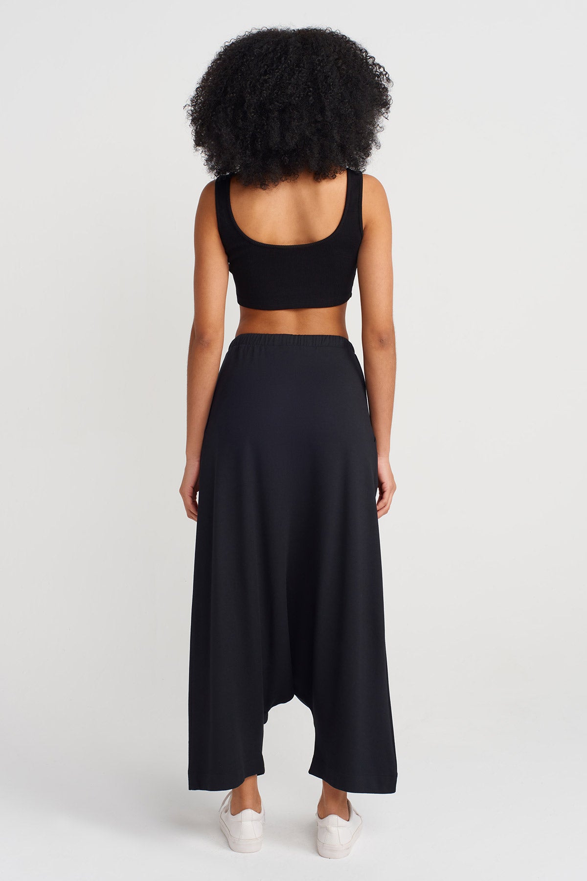 Siyah Sweat Kumaş Şalvar-Y253013089
