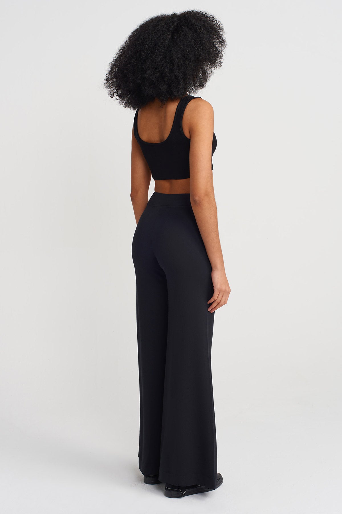 Black Loose Palazzo Pants-Y253013090