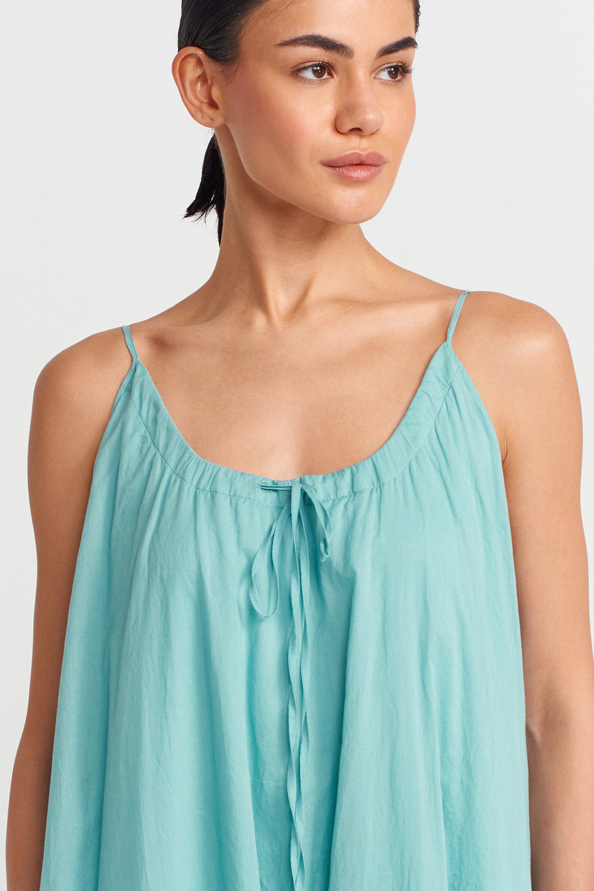Turquoise Thin Strap, Voile Jumpsuit-Y254014141