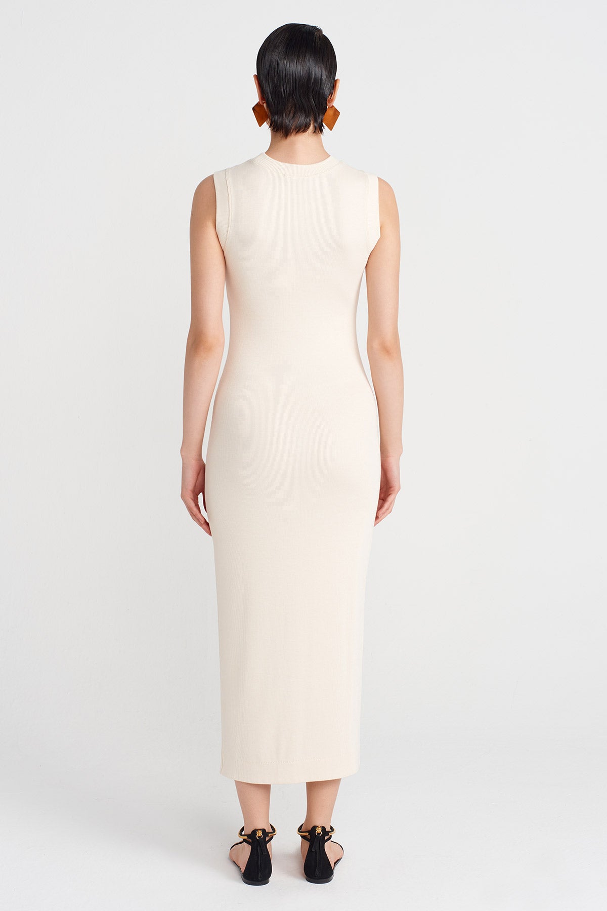 Natur Slit Camisole Dress-Y254014179