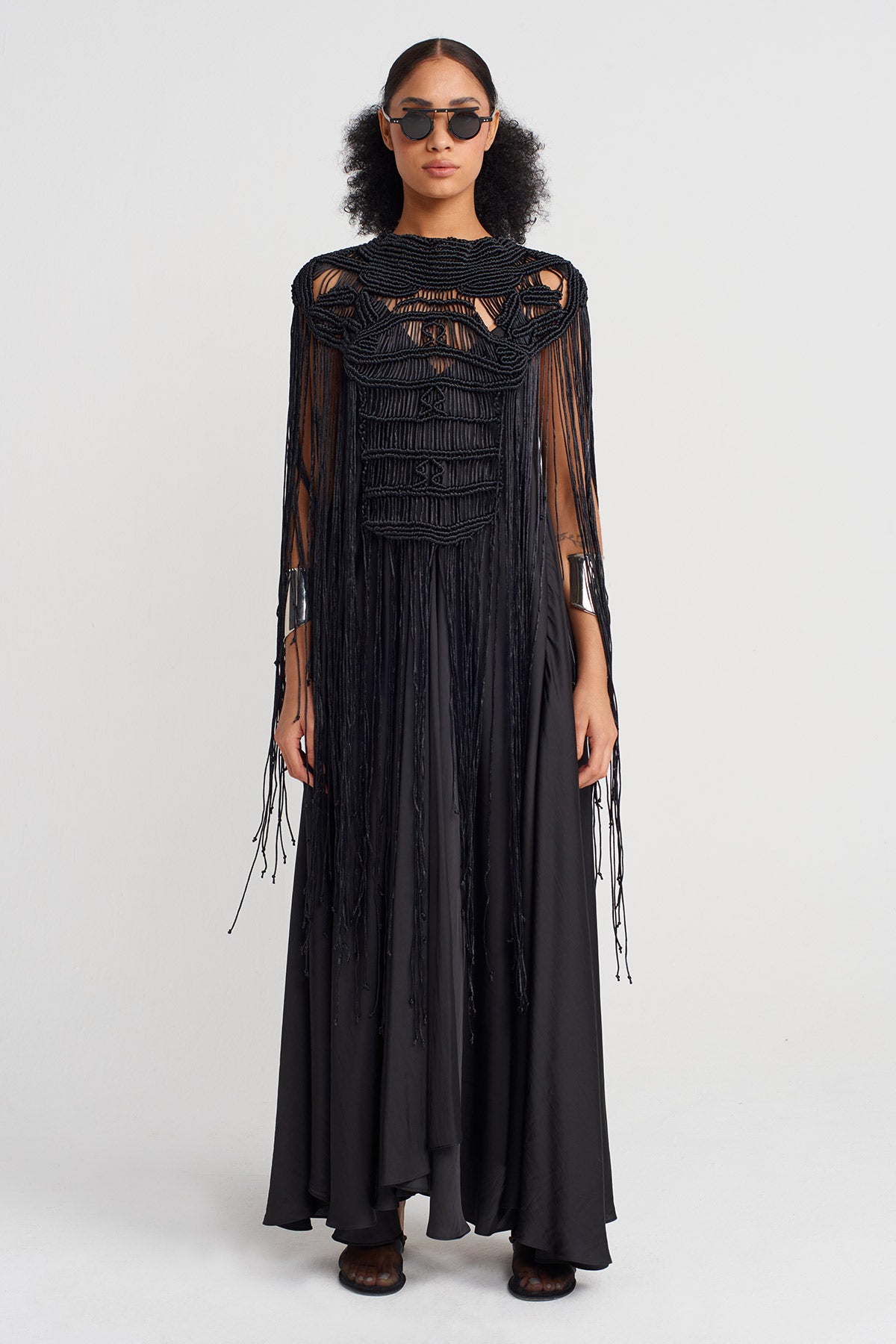 Black African Handmade Macrame Accessory-Y256016002