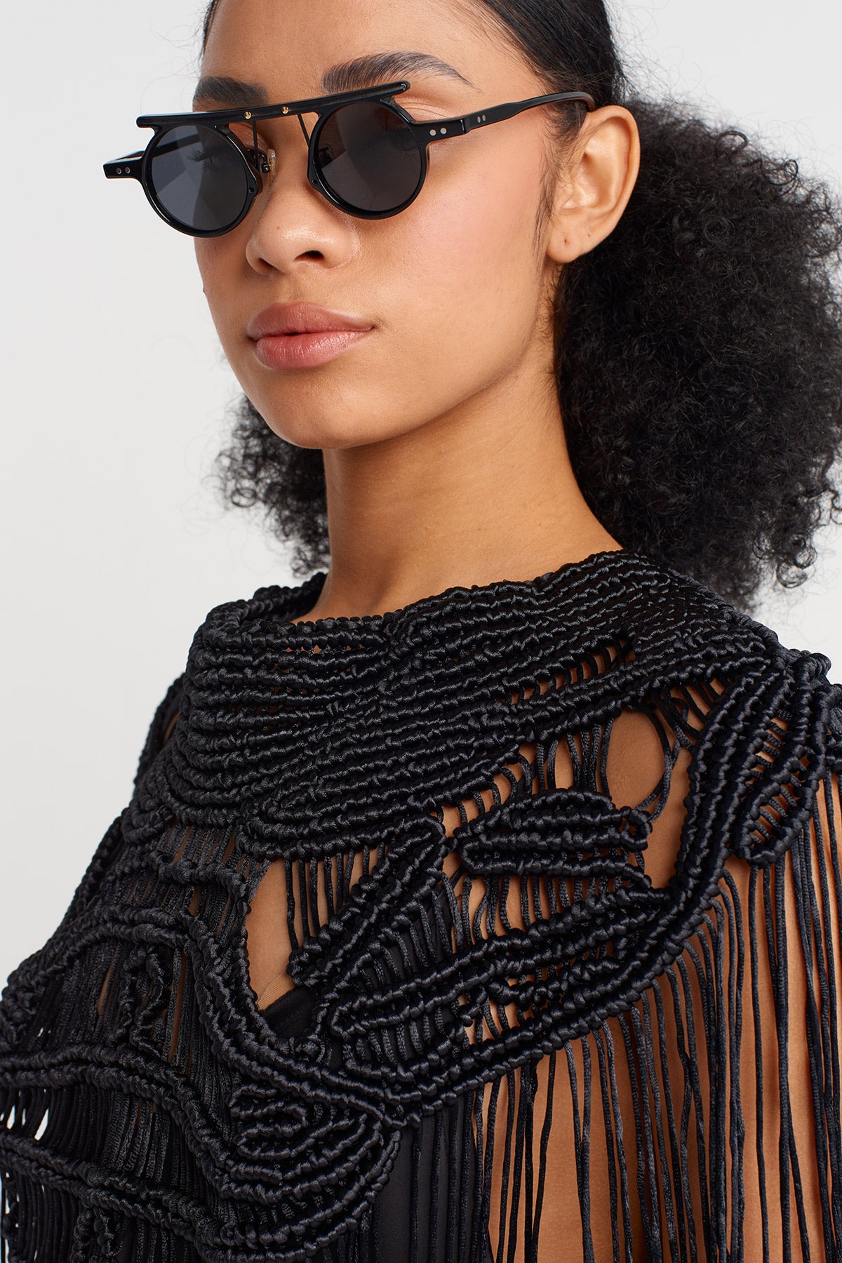 Black African Handmade Macrame Accessory-Y256016002