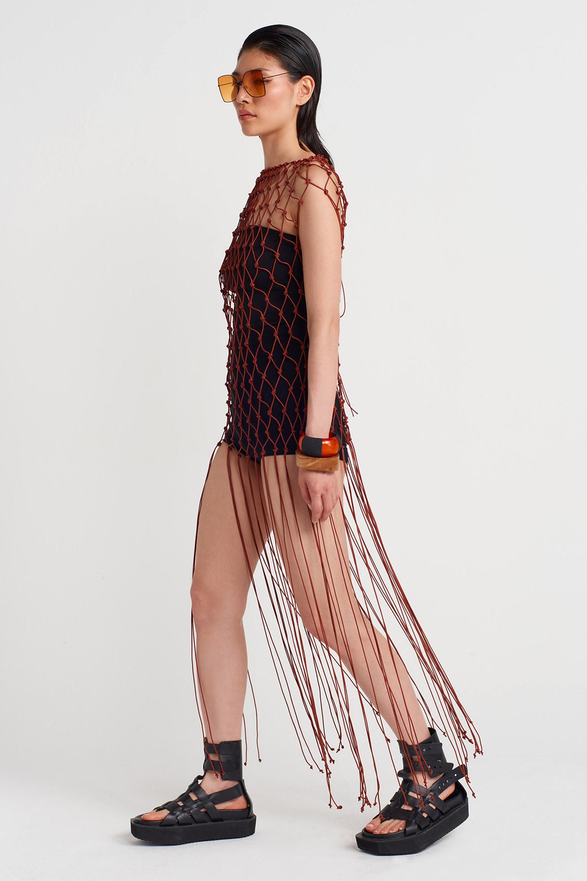 Copper Handmade Macrame Tunic-Y256016004