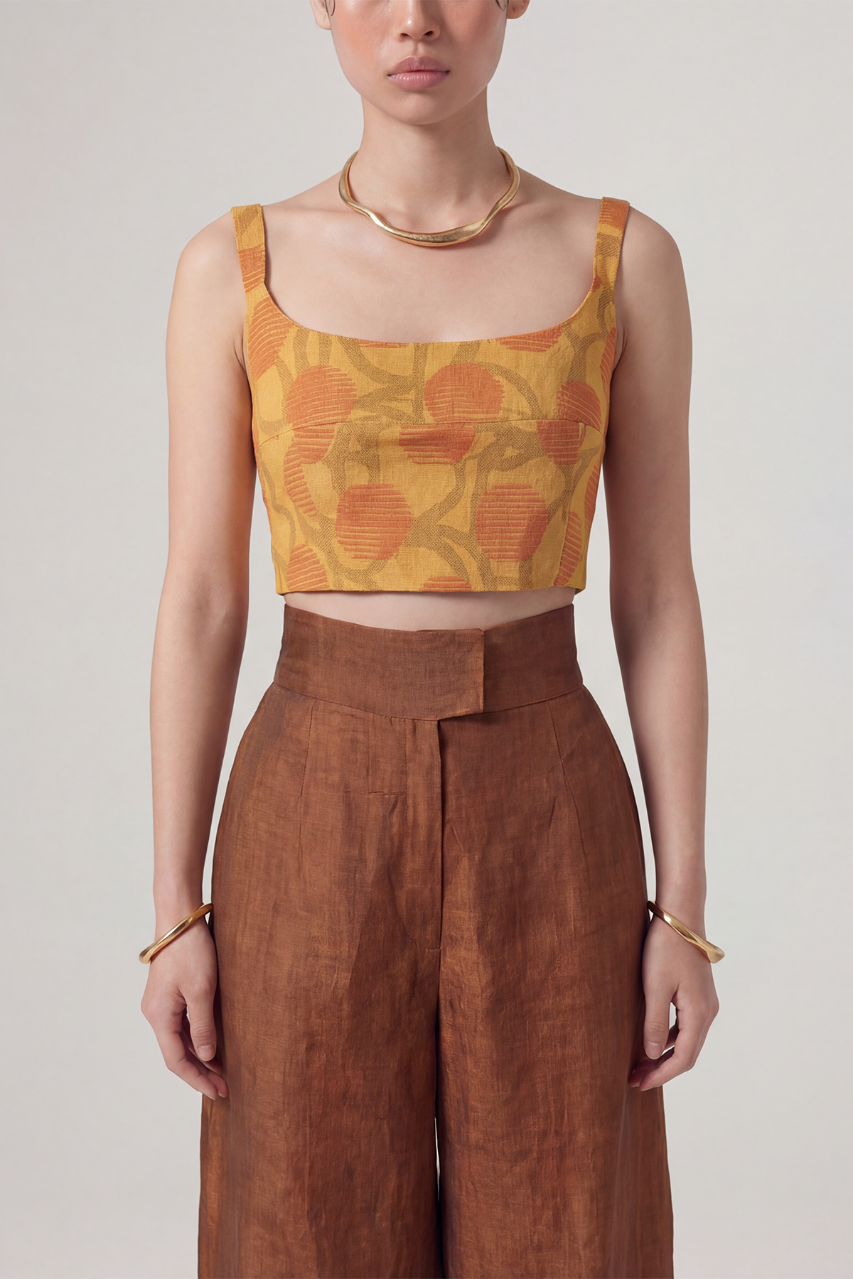 Bronz Desenli Askılı Büstiyer-Y261011058