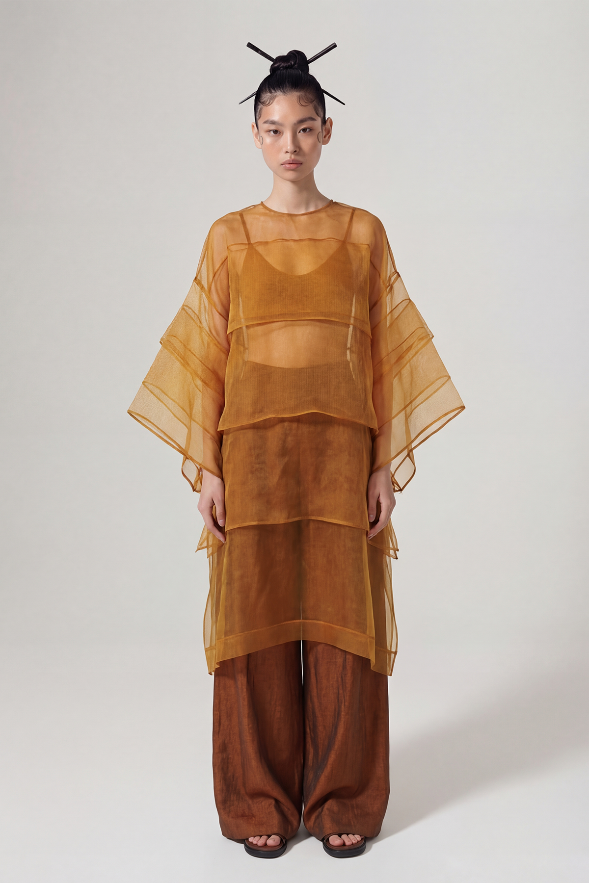 Organze Oversize Tunik Bluz-Y261011059