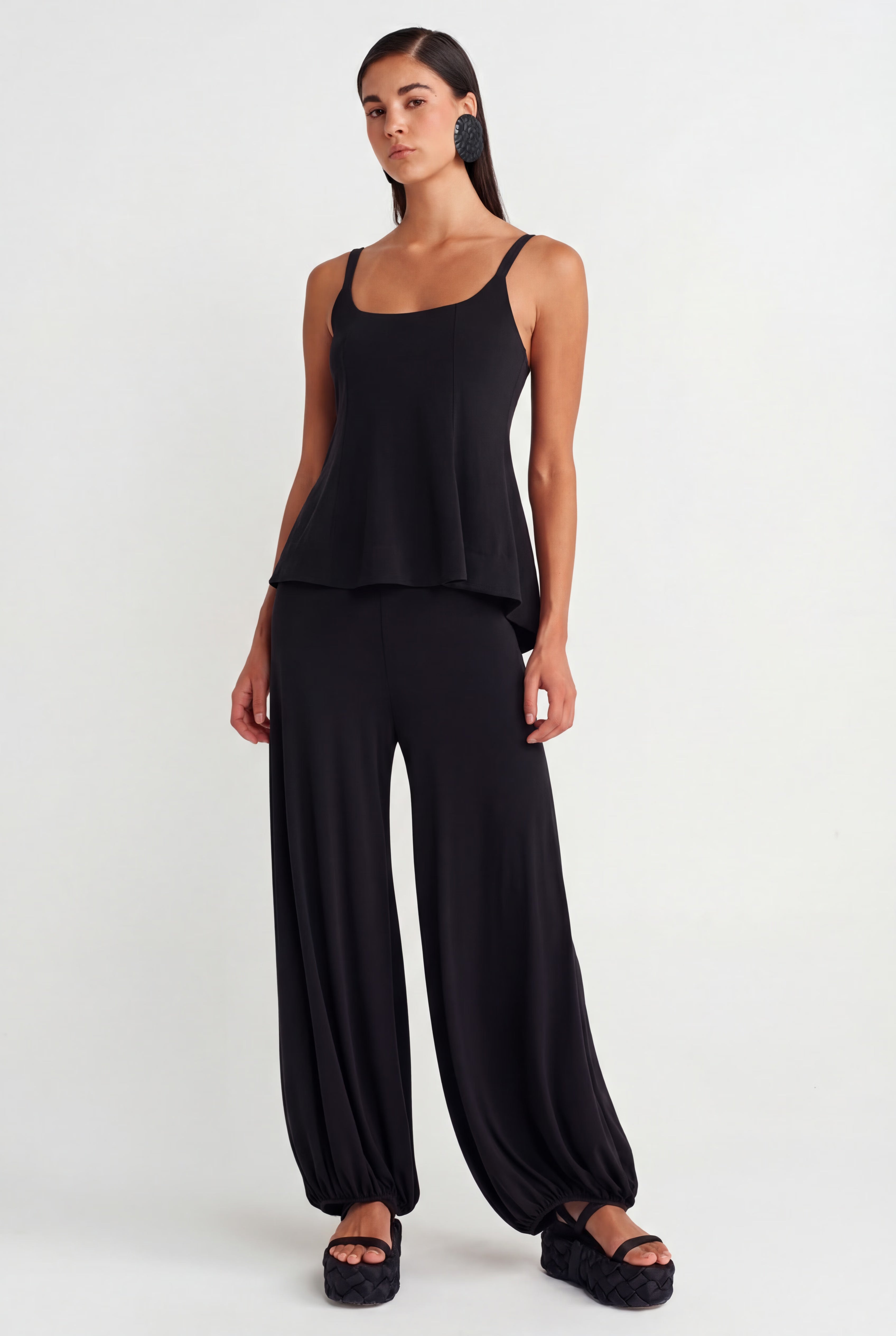 Siyah Askılı Basic Bluz-Y261011010