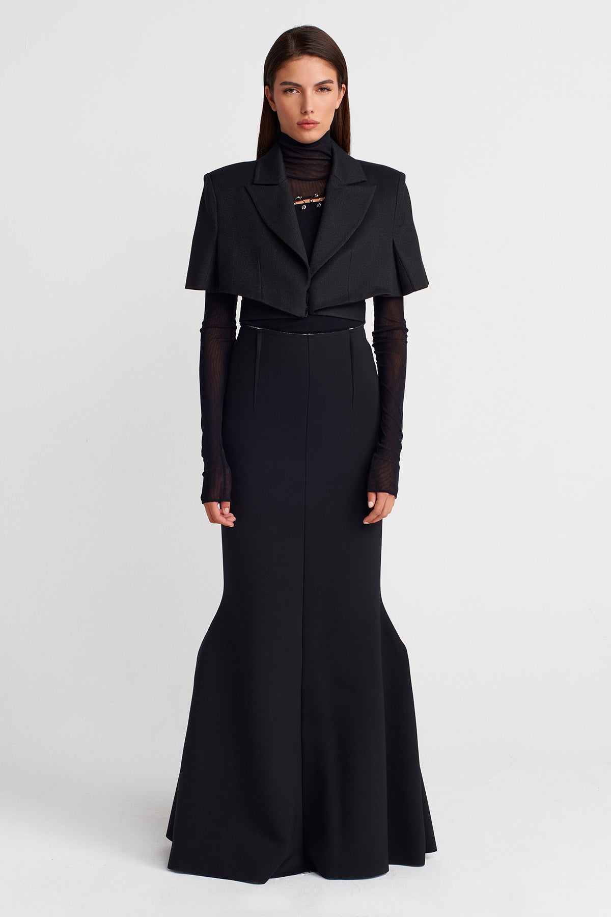 Siyah Kısa Form Ceket-Y265015015