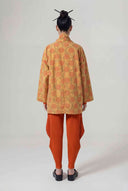 Bronze Patterned Kimono with Front Tie Detail - Y265015031