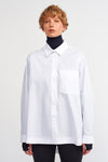 Kırık Beyaz Tek Cepli Bol Gömlek-K231011024