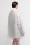 Gümüş Püsküllü Mini Elbise-K234014050