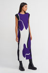 Çok Renkli Desenli Plise Elbise-K234014100